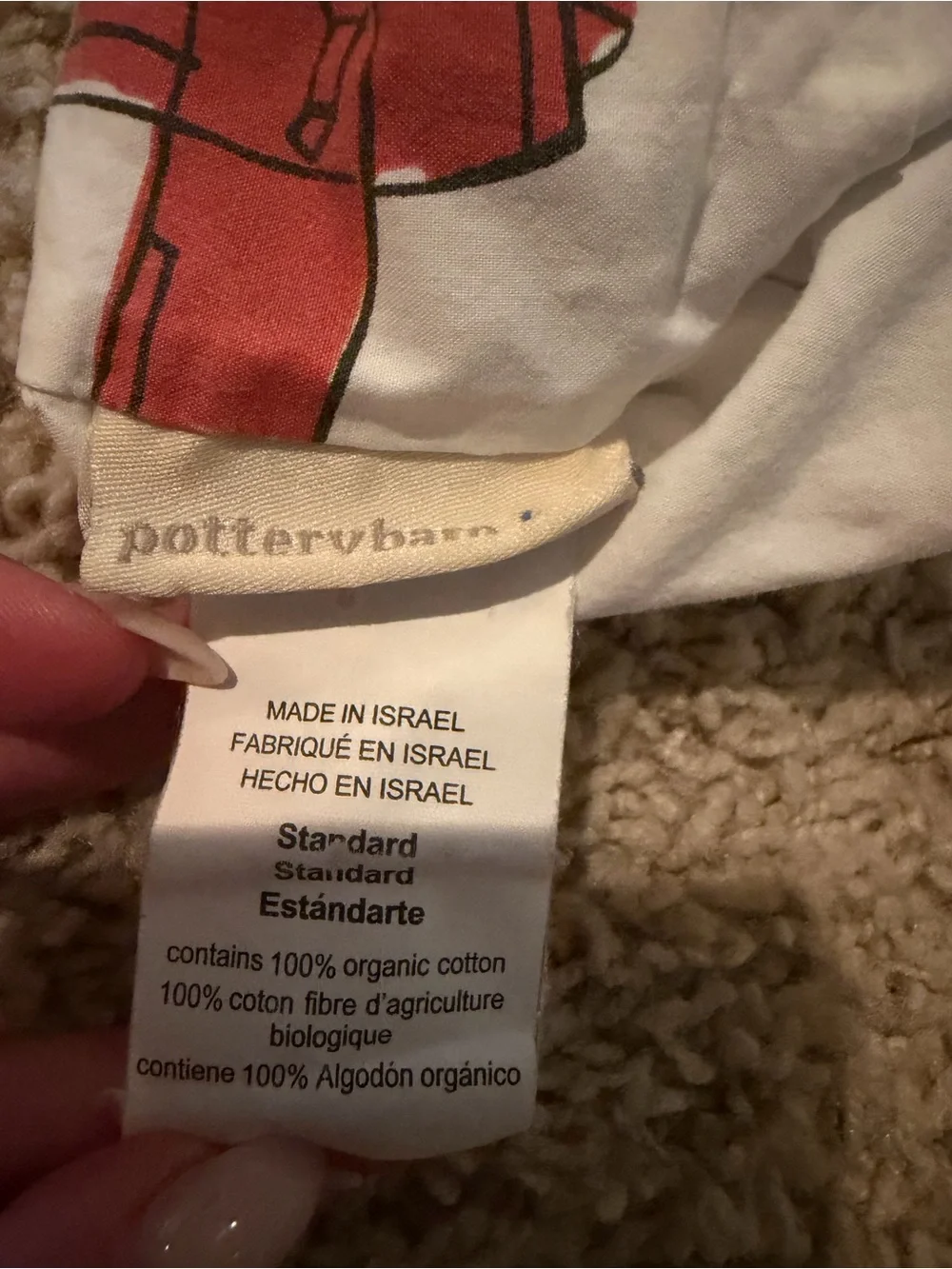 Pottery Barn Kids Organic Cotton Queen Sheet Set Red & Blue Airplane Print